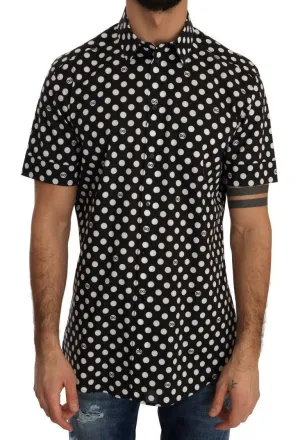 Black Cotton Stretch GOLD Slim Fit Shirt
