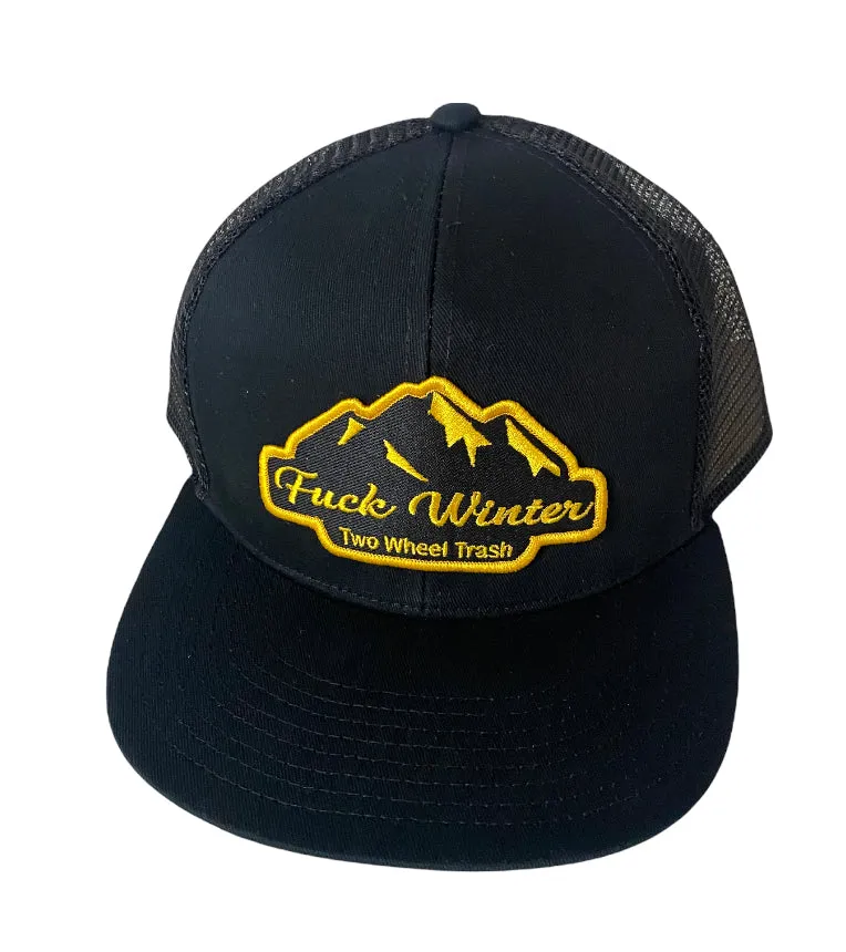 Black Flatbill Trucker