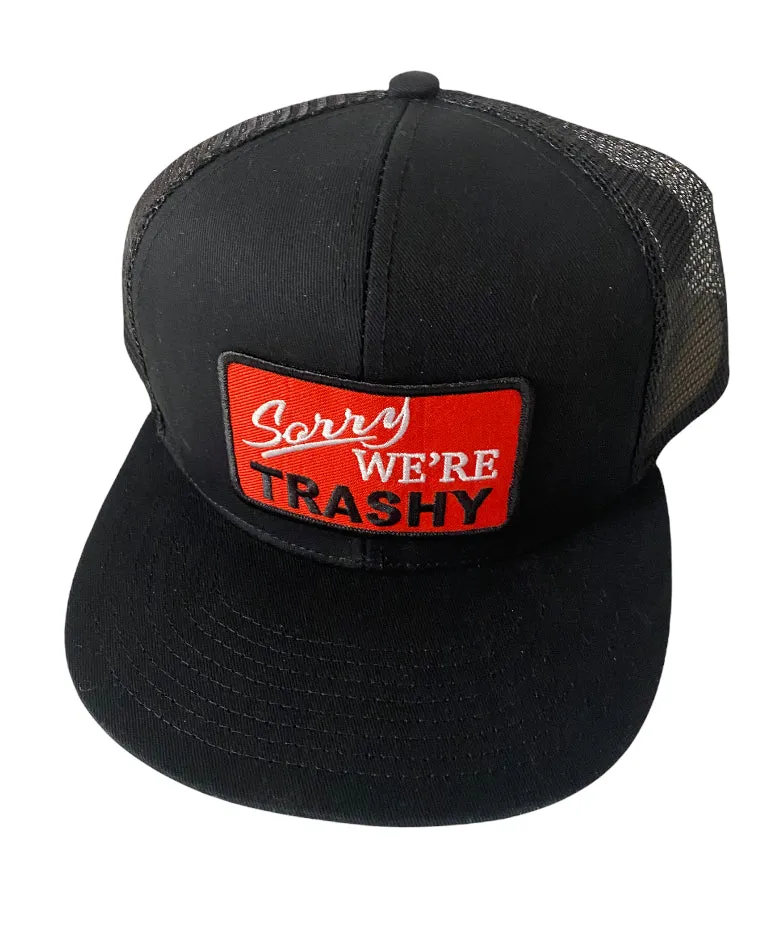 Black Flatbill Trucker