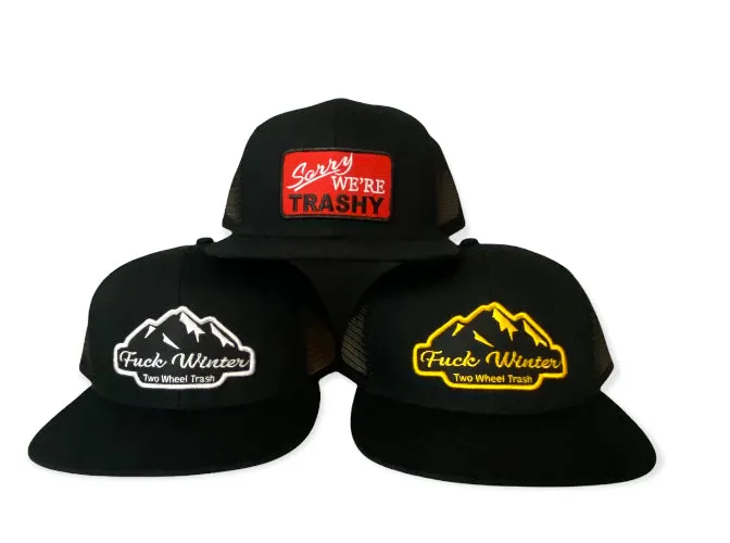 Black Flatbill Trucker