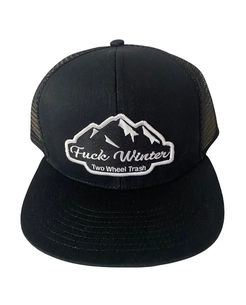 Black Flatbill Trucker