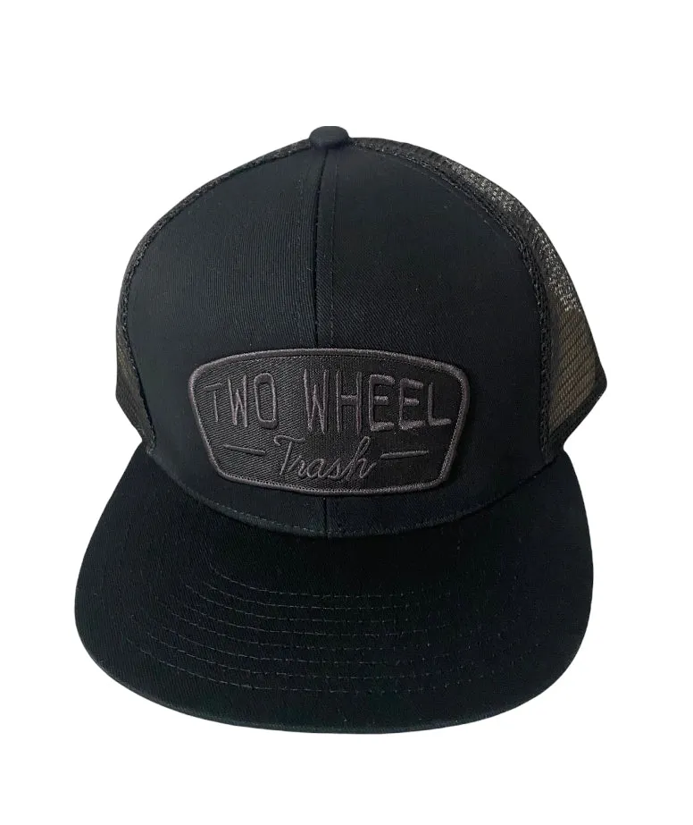 Black Flatbill Trucker