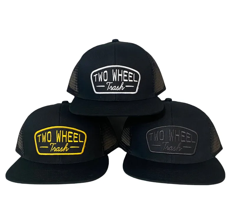 Black Flatbill Trucker