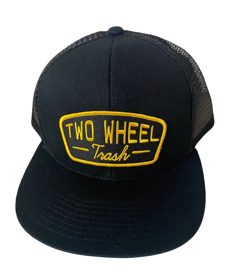 Black Flatbill Trucker