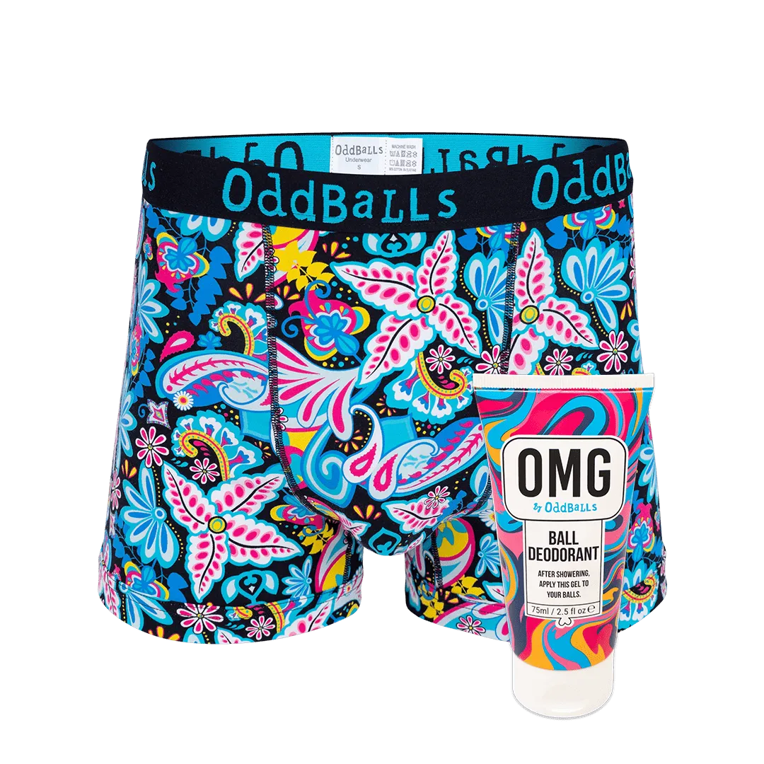 Bloomers - Mens Boxer Shorts & Ball Deodorant Bundle