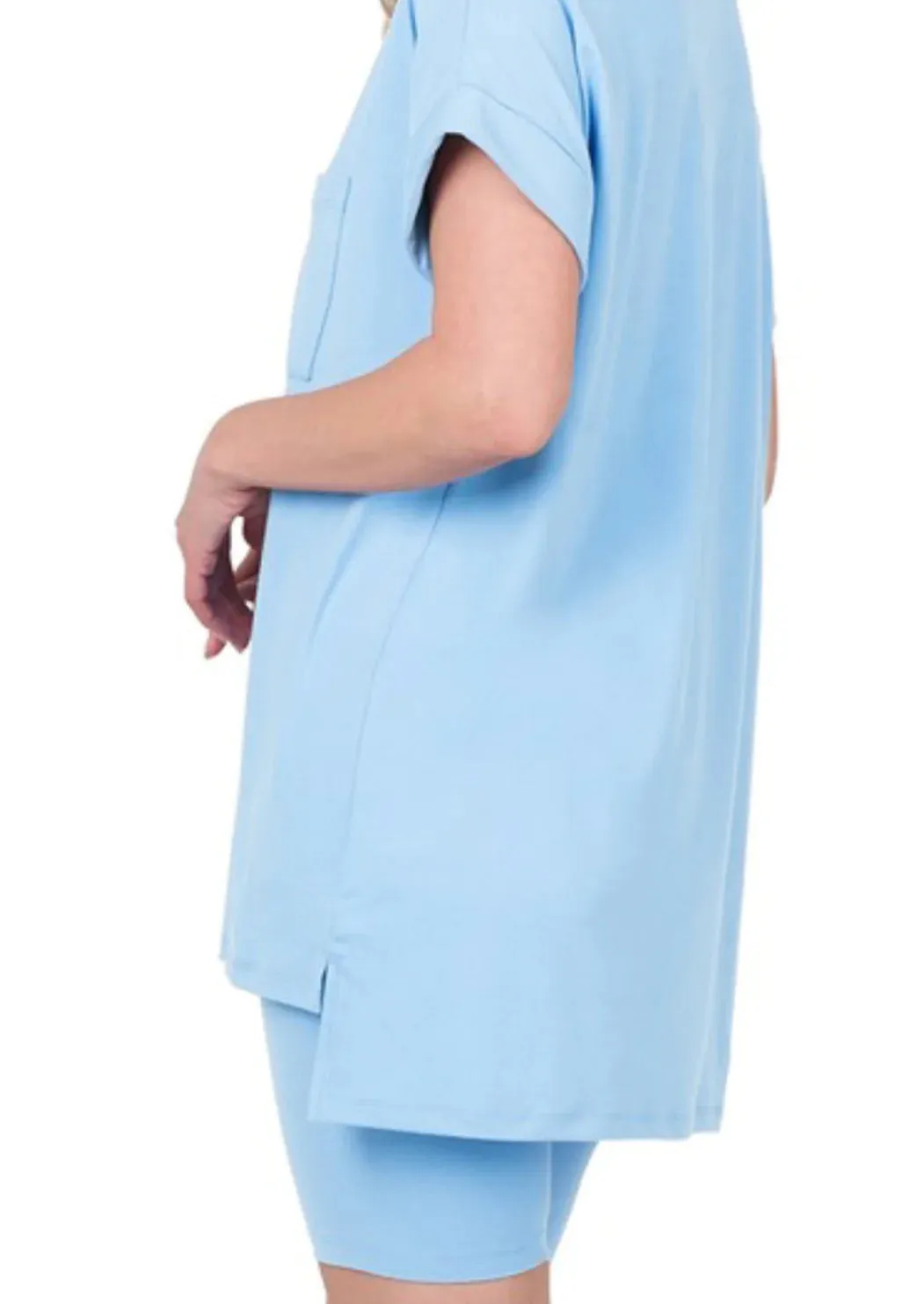 BLUE BUTTERY SOFT BIKER SHORTS
