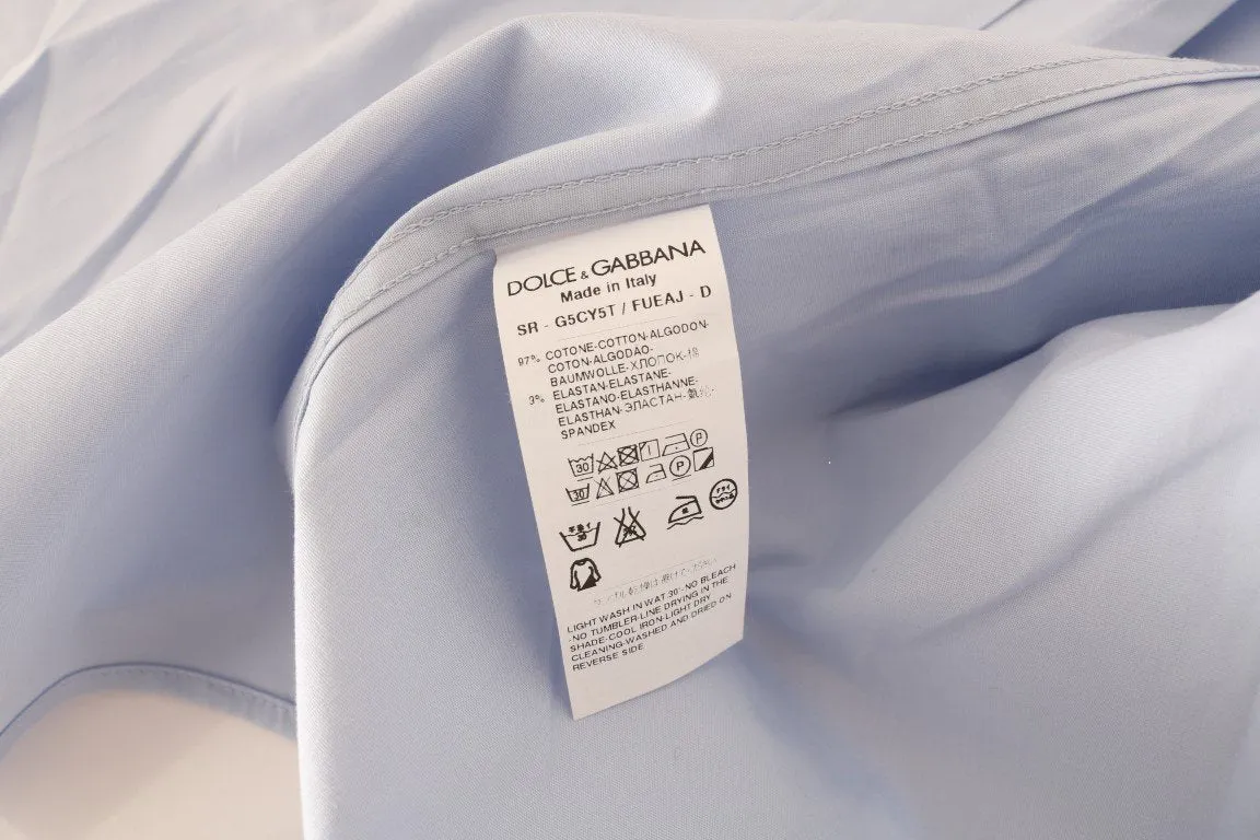 Blue Cotton Stretch Slim Fit MARTINI Shirt