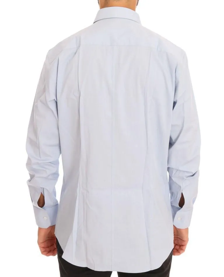 Blue Cotton Stretch Slim Fit MARTINI Shirt