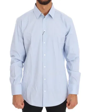 Blue Cotton Stretch Slim Fit MARTINI Shirt