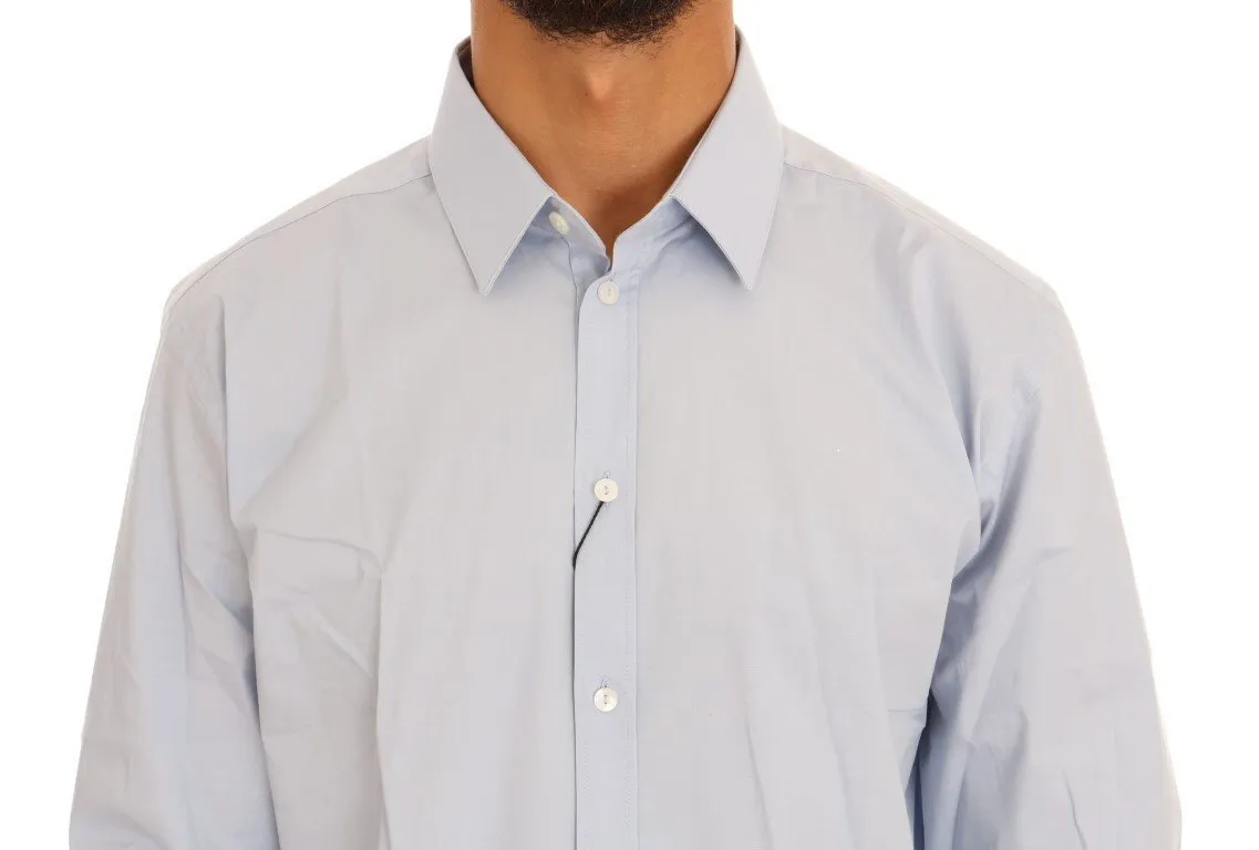 Blue Cotton Stretch Slim Fit MARTINI Shirt