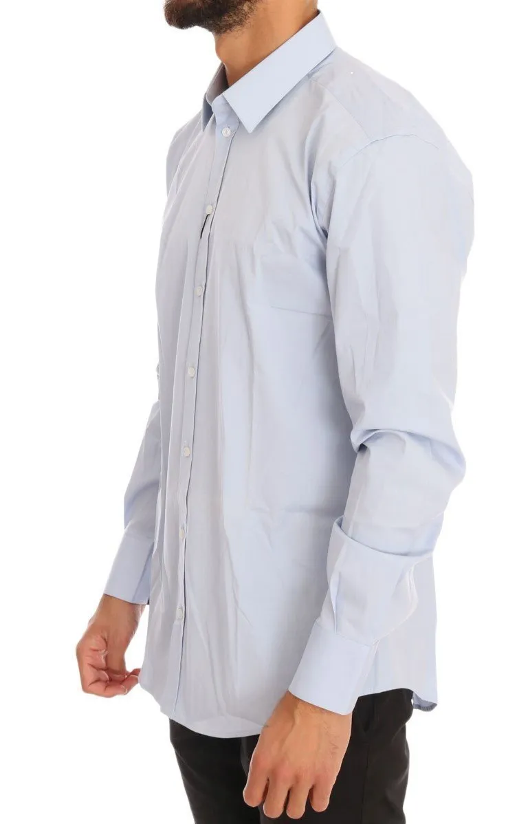 Blue Cotton Stretch Slim Fit MARTINI Shirt