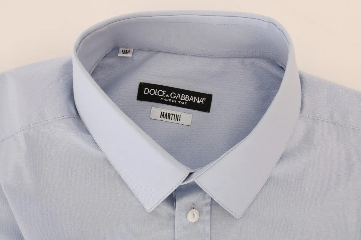 Blue Cotton Stretch Slim Fit MARTINI Shirt
