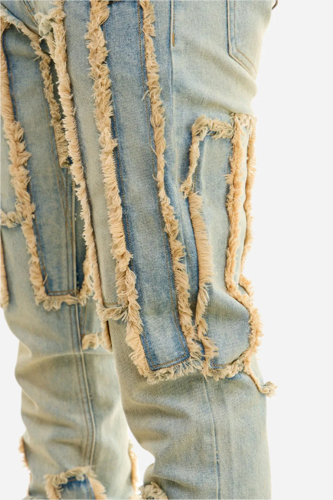 Blue Vintage Panel Stacked Jeans - Stacked Fit