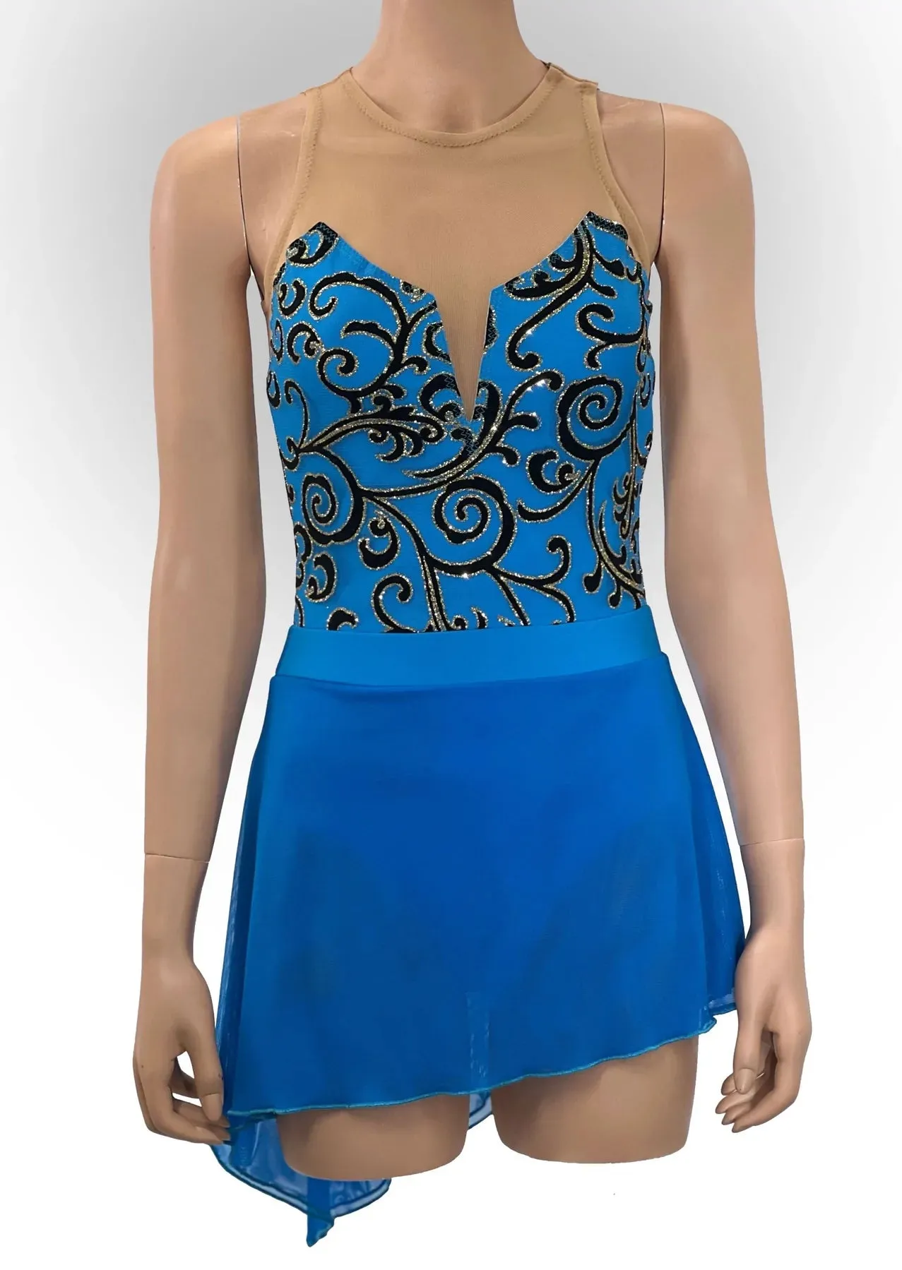 Brad Griffies Ready to Ship 419 Belted Dress with Crystals