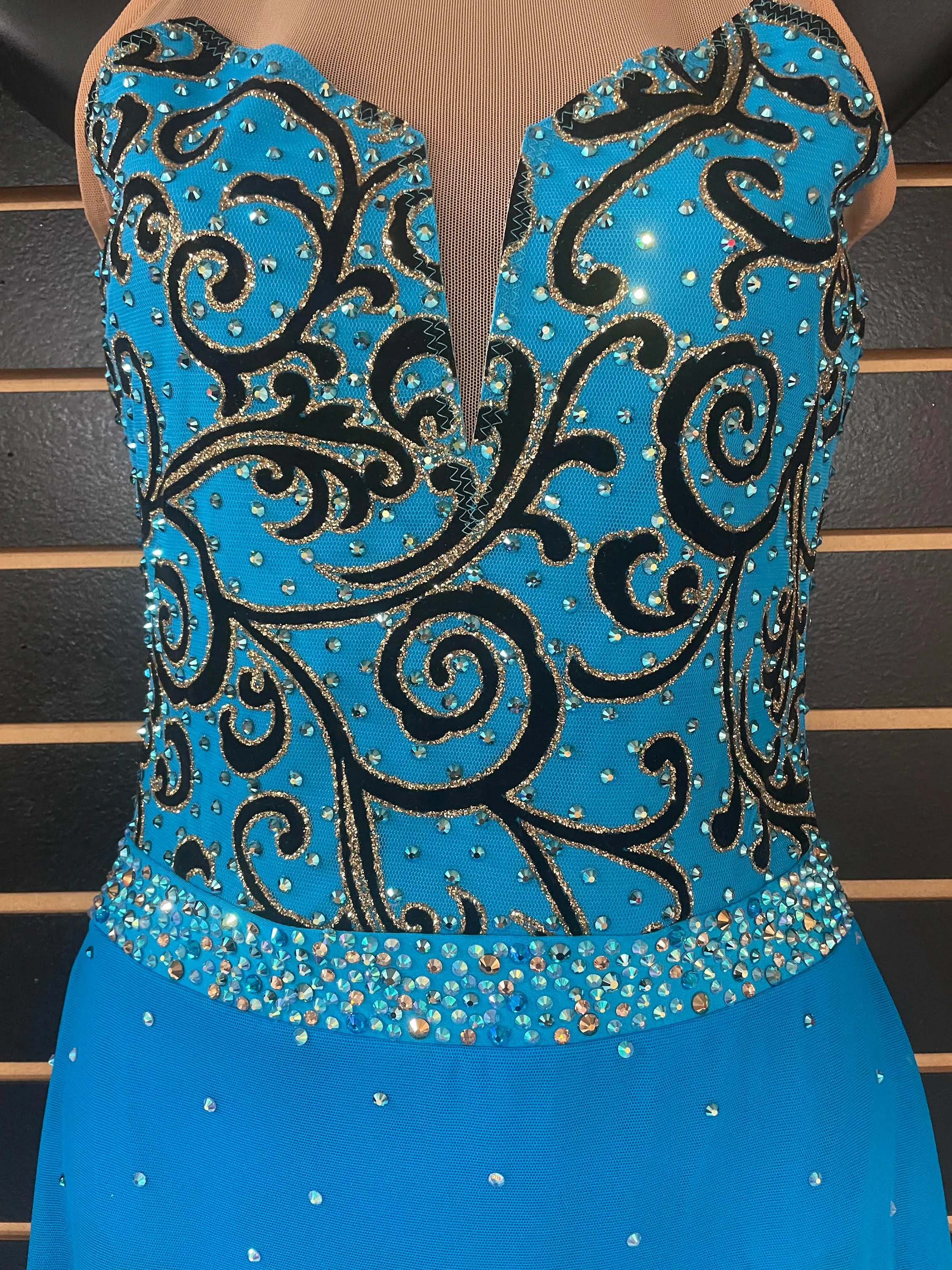 Brad Griffies Ready to Ship 419 Belted Dress with Crystals