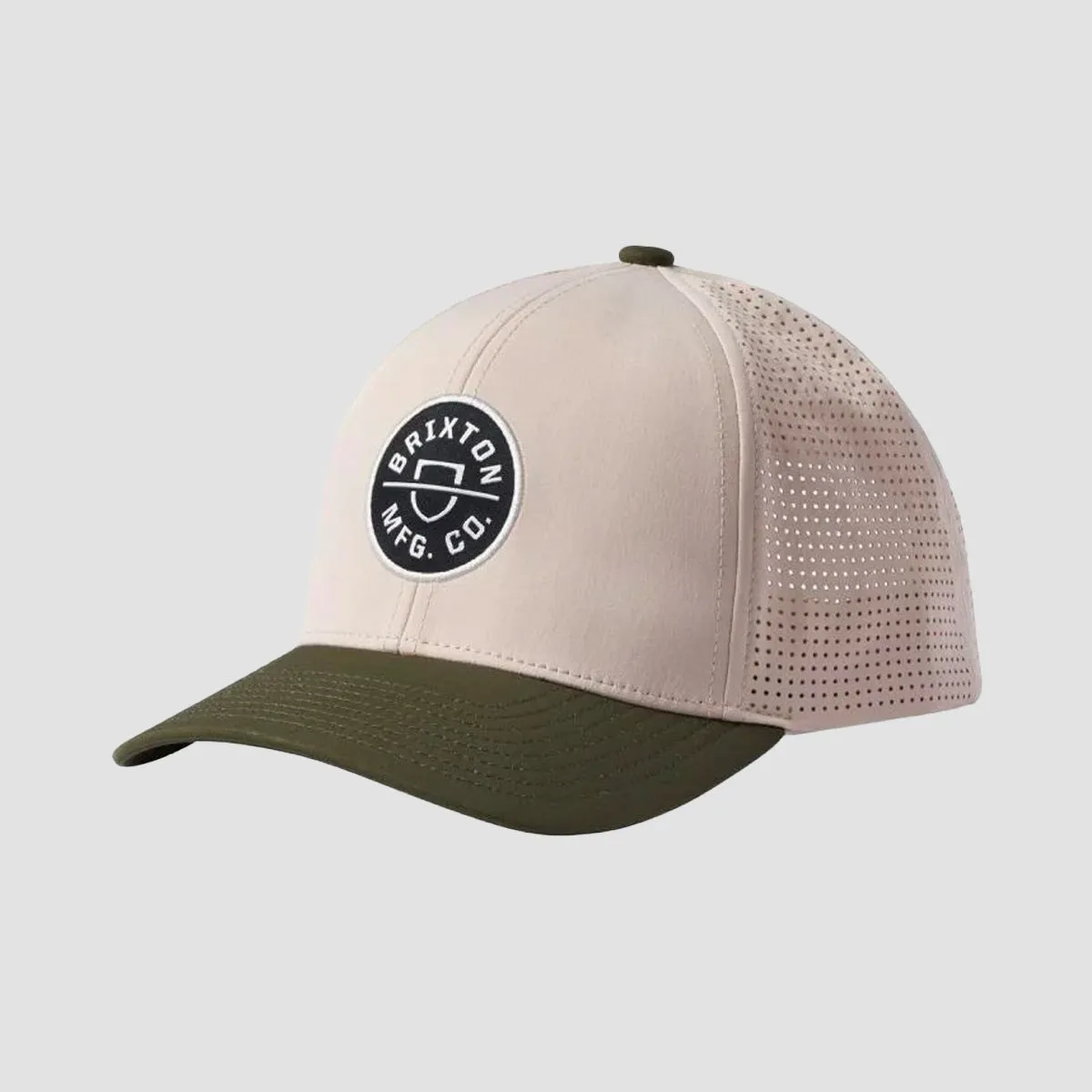 Brixton Crest X NetPlus MP Snapback Cap Whitecap/Olive Surplus