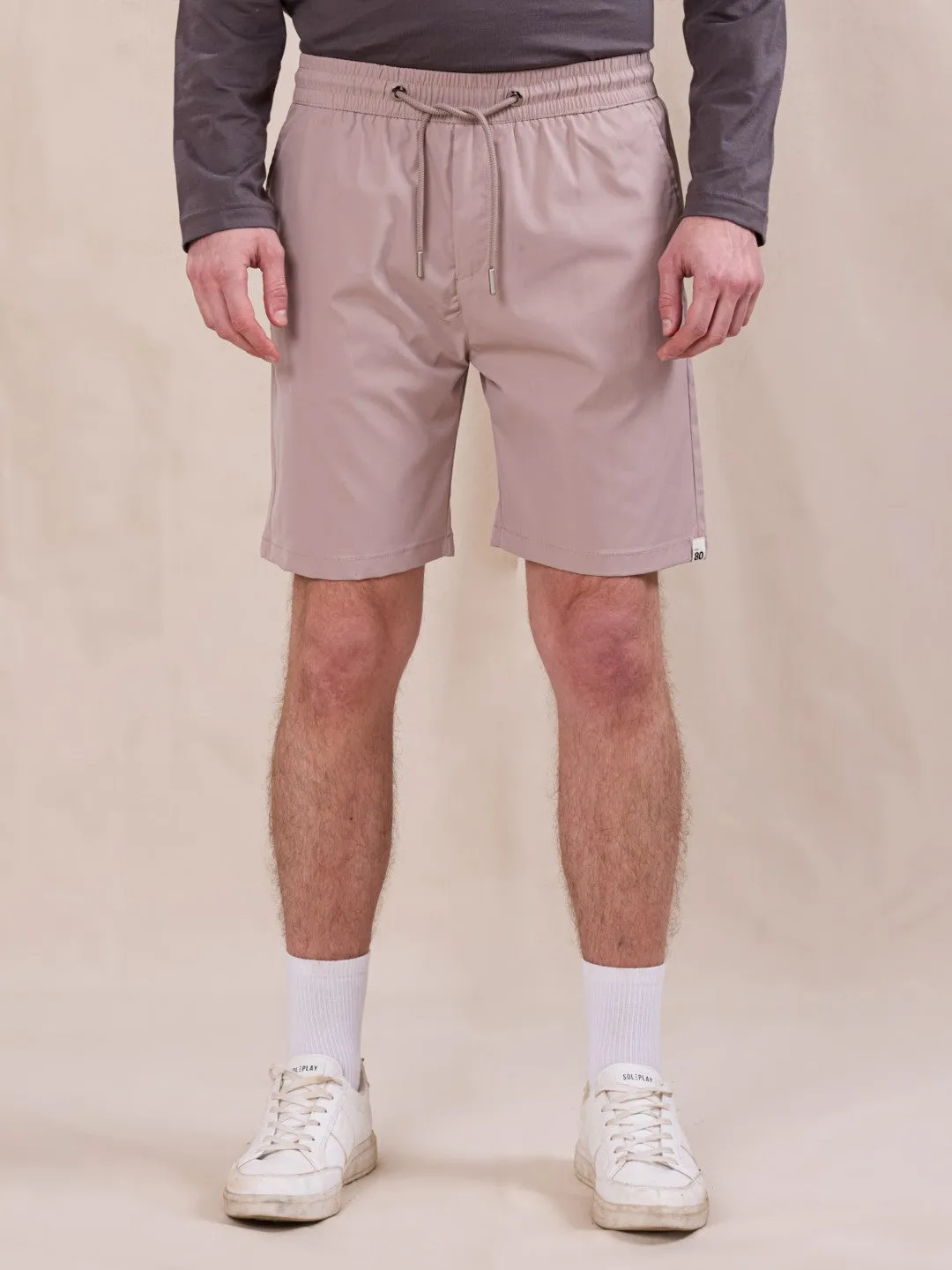 Brown Cotton Stretch Shorts
