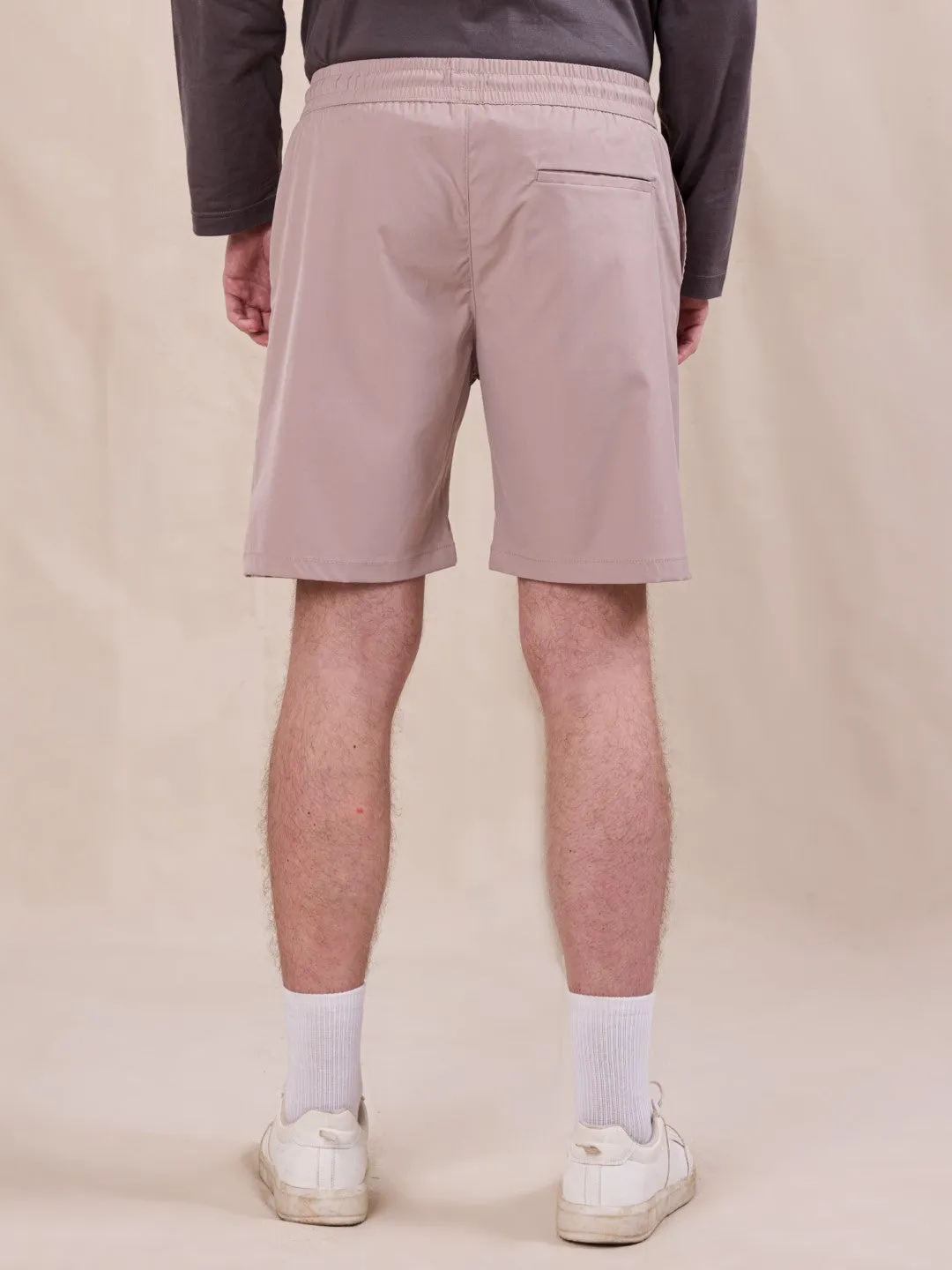 Brown Cotton Stretch Shorts