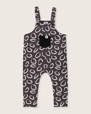 Brown Eyespot Print Dungarees