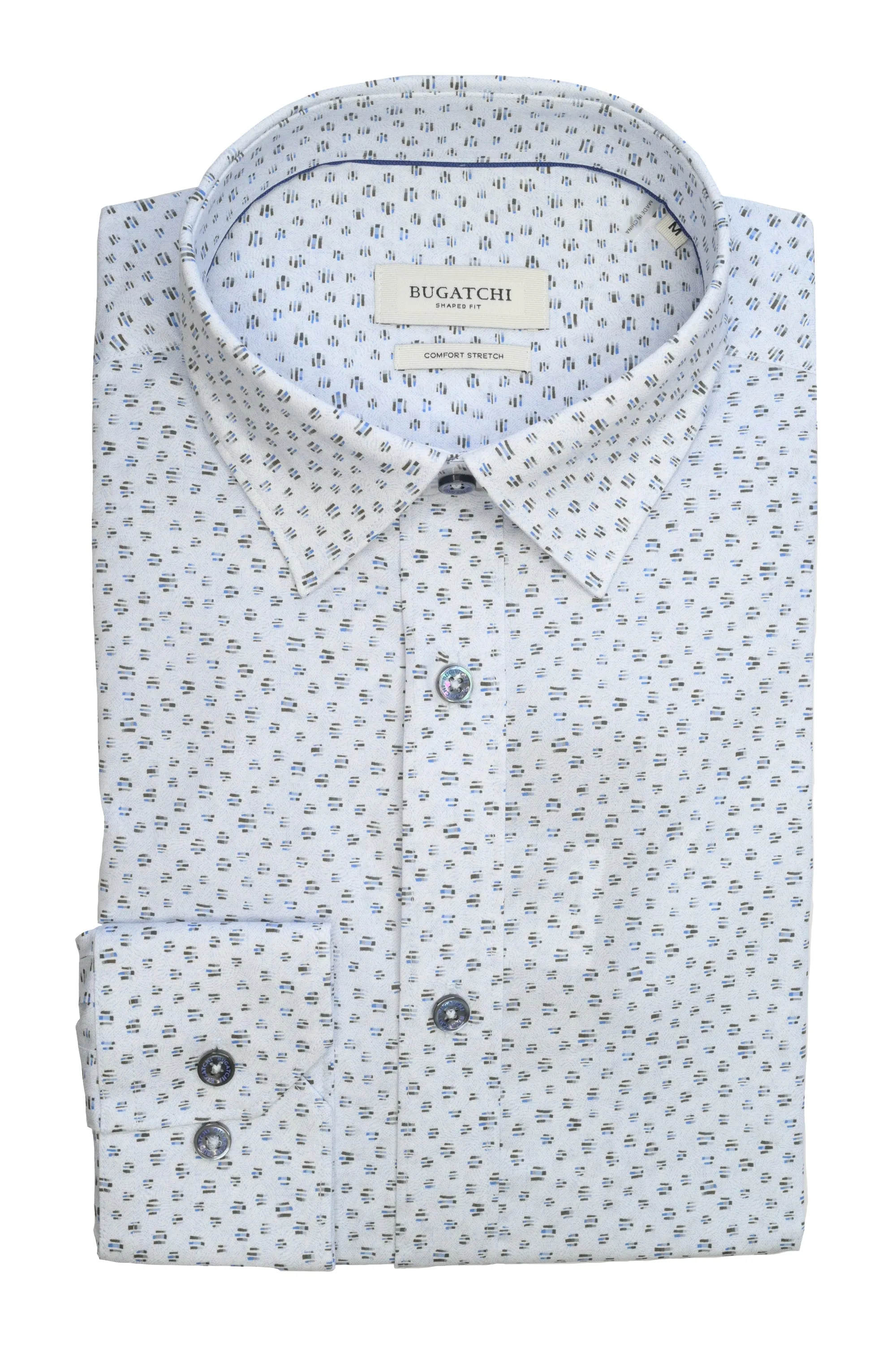 Bugatchi Comfort Stretch Shirt - Abstract Sky