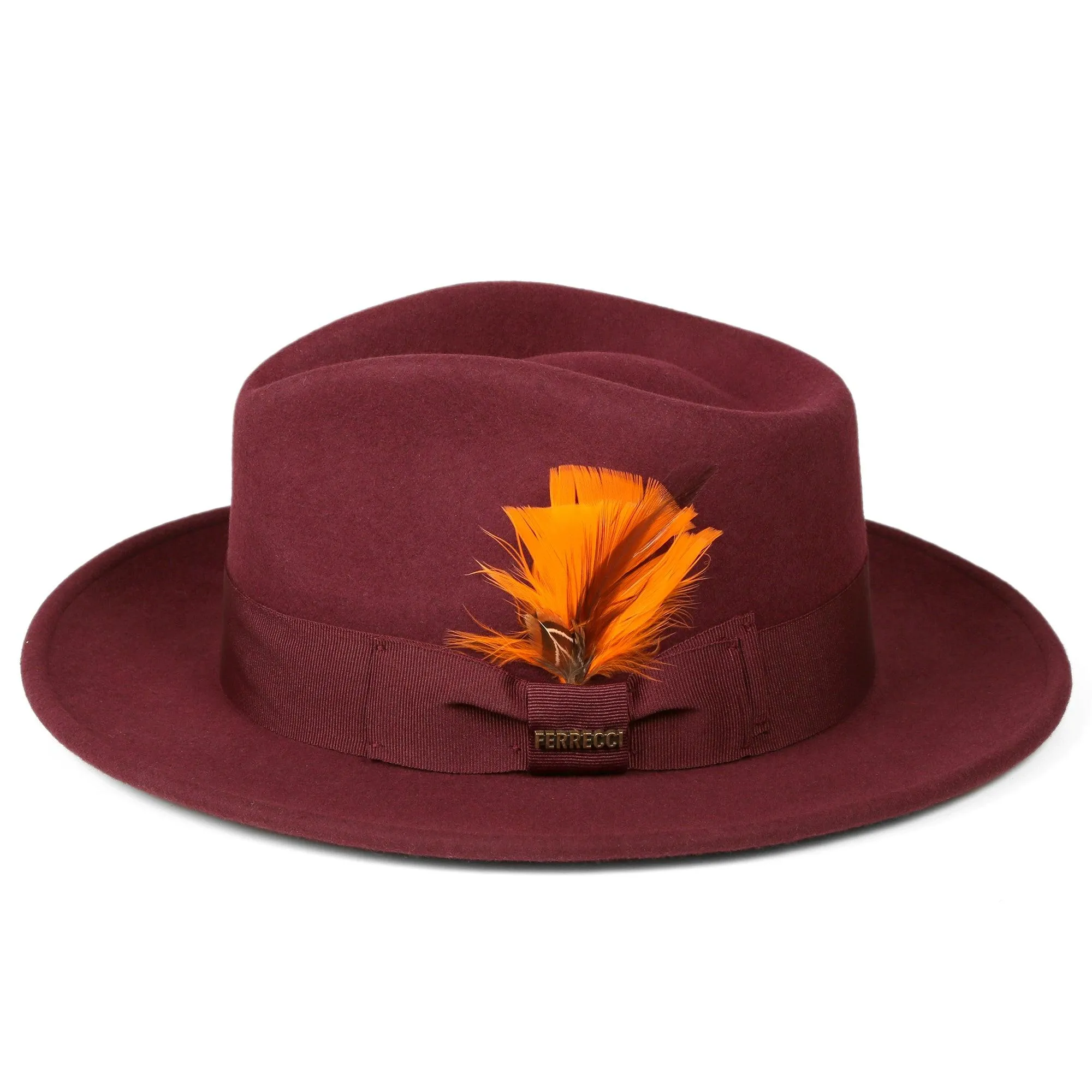 Burgundy Fedora 100% Australian Wool Crushable Hat