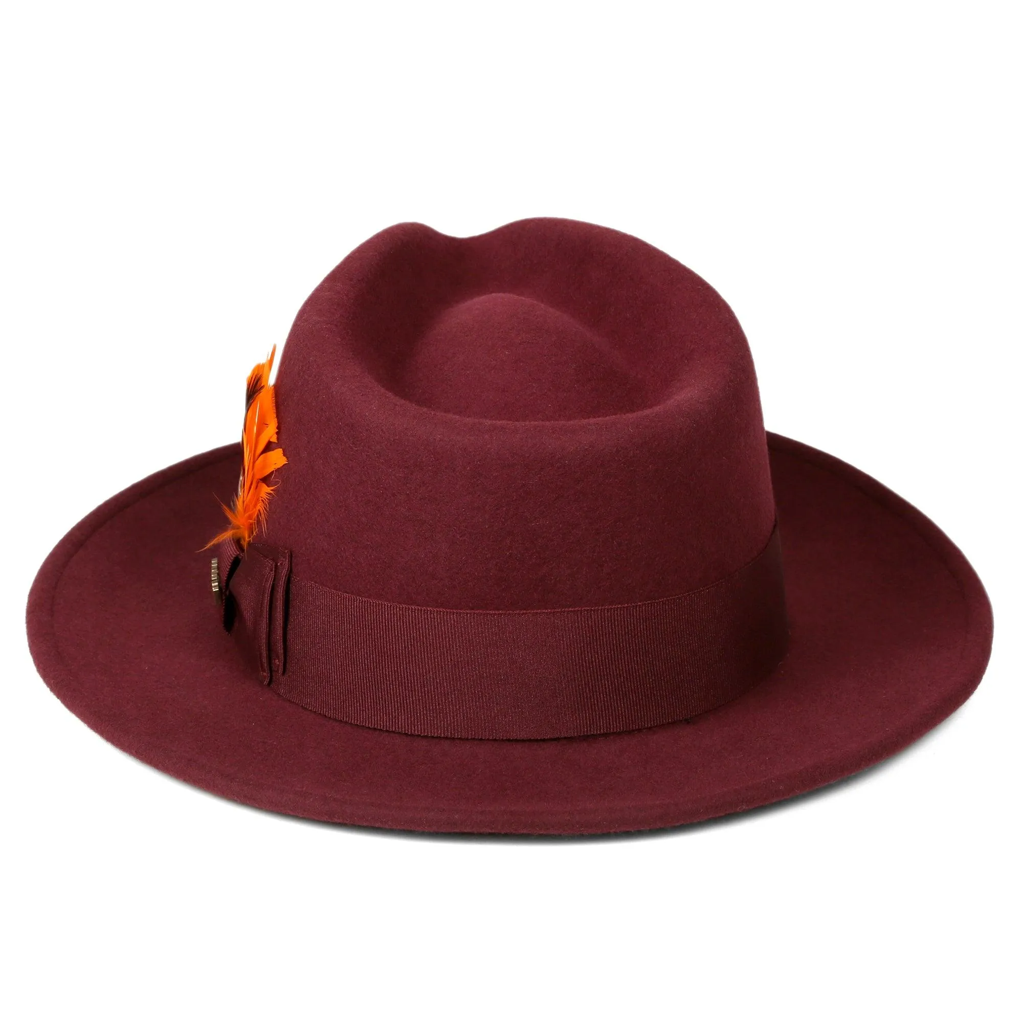 Burgundy Fedora 100% Australian Wool Crushable Hat