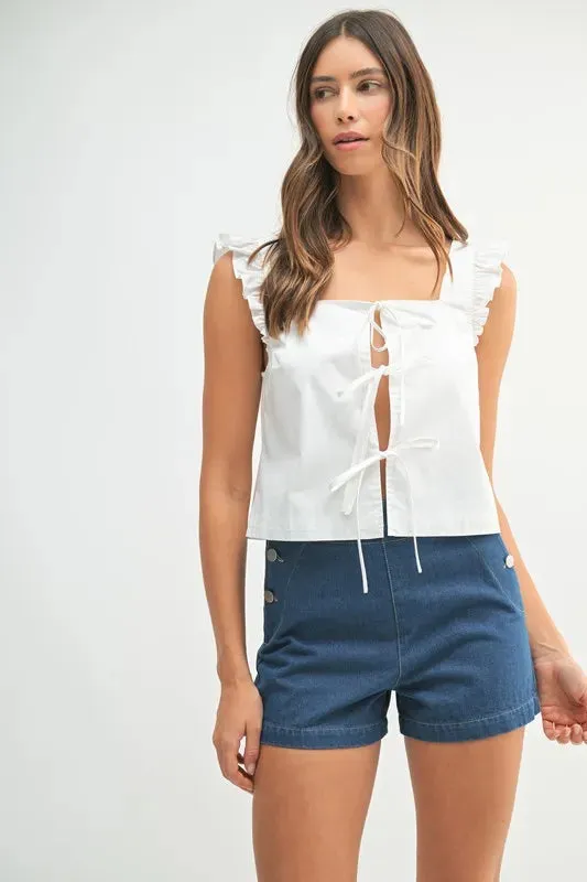 CALLIE RUFFLE TIE TOP
