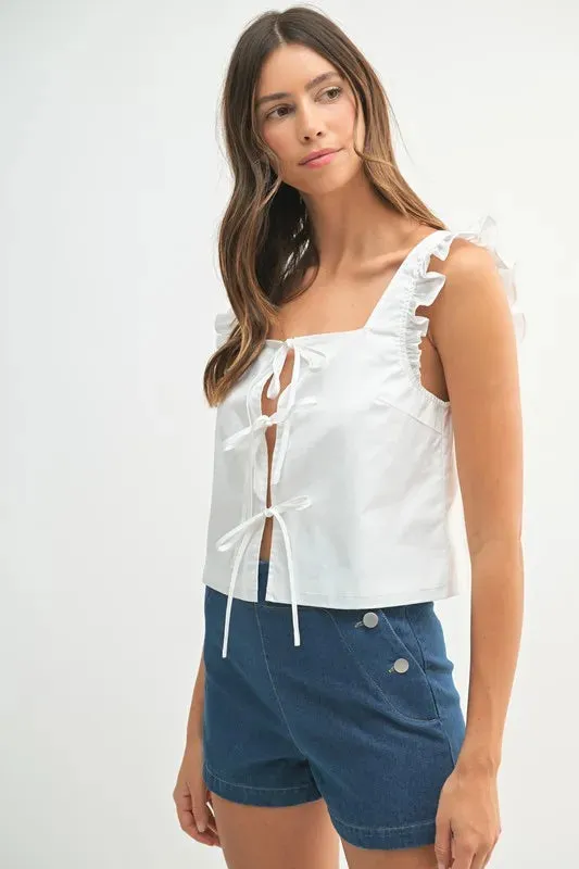 CALLIE RUFFLE TIE TOP