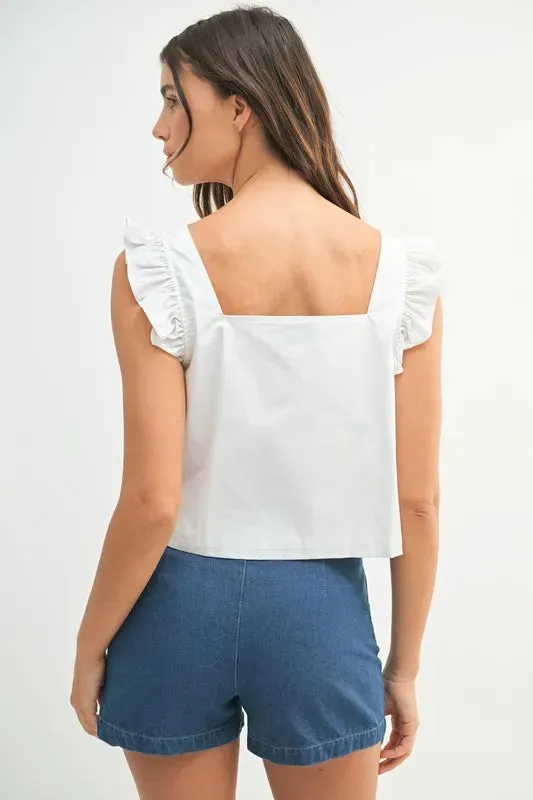 CALLIE RUFFLE TIE TOP