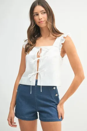 CALLIE RUFFLE TIE TOP