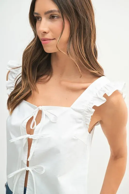 CALLIE RUFFLE TIE TOP