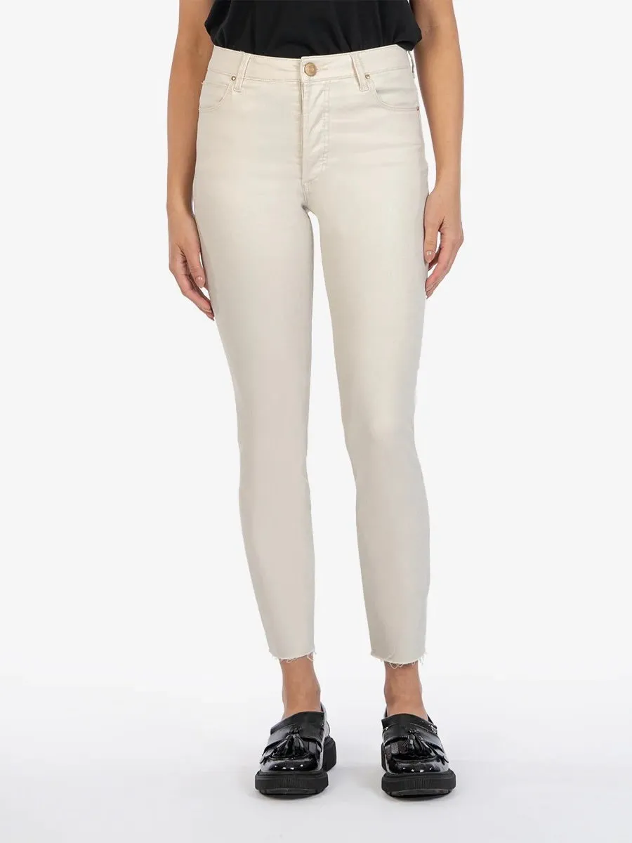 Charlize High Rise Glitter Cigarette Leg Jean - Champagne