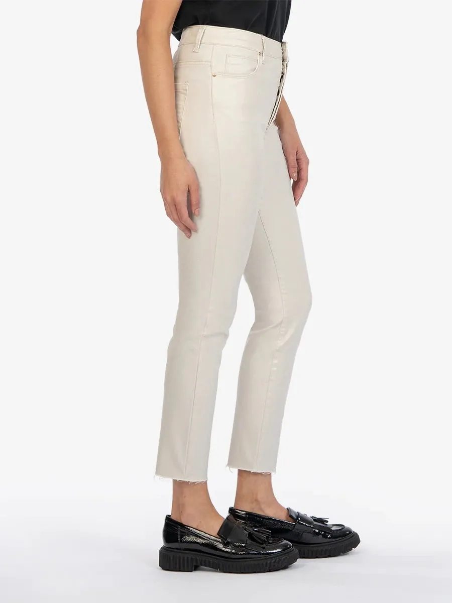 Charlize High Rise Glitter Cigarette Leg Jean - Champagne