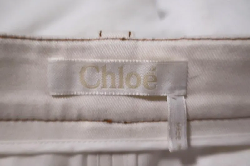 Chloe Shorts Milk Stretch Denim Size 38