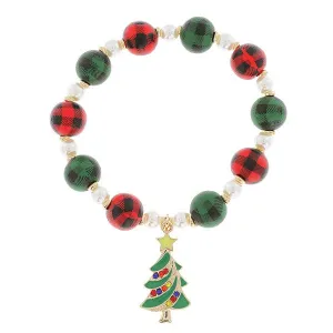 Christmas Tree Beaded Bracelet