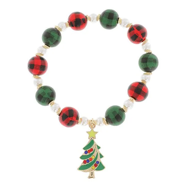 Christmas Tree Beaded Bracelet
