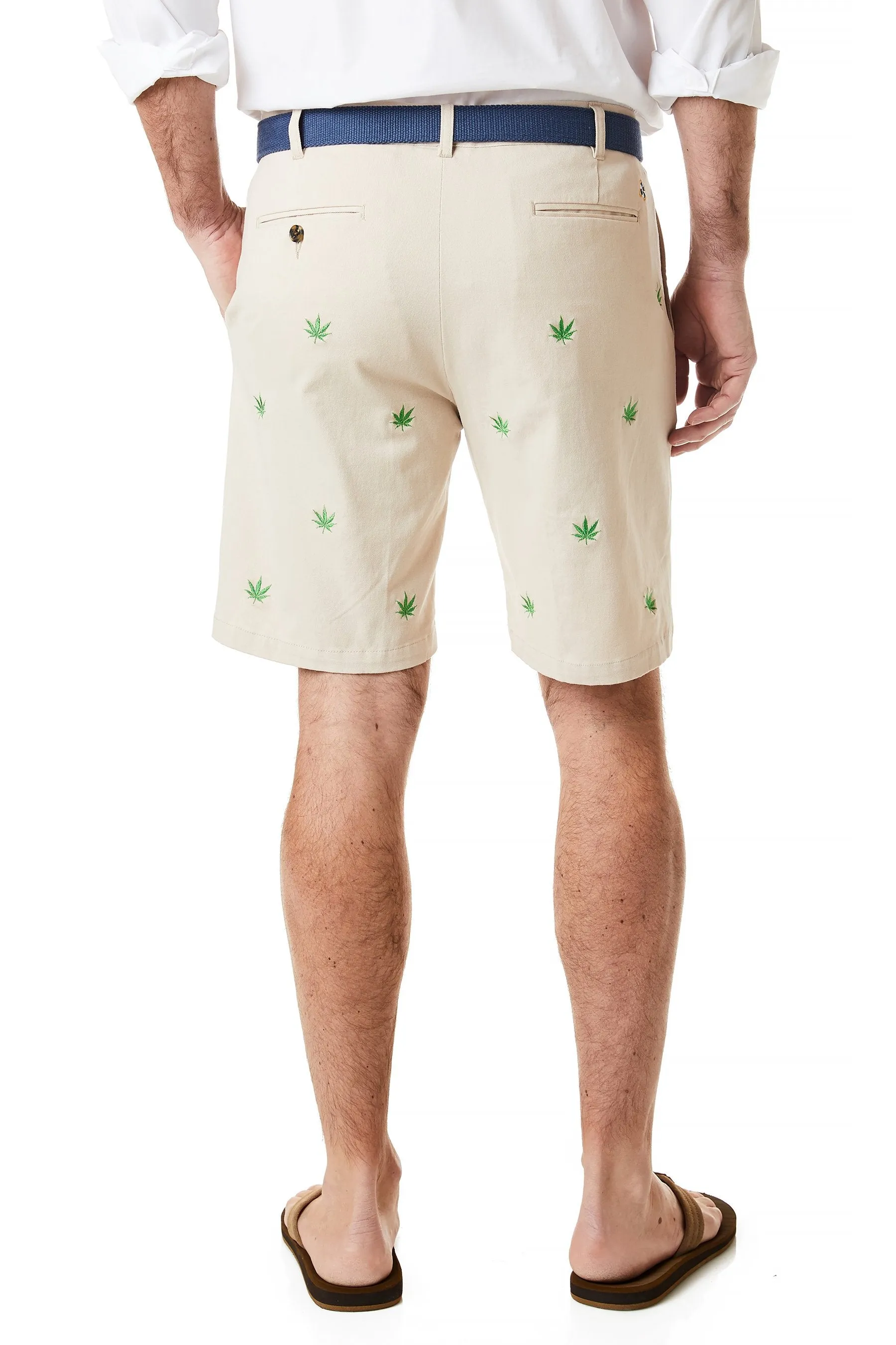 Cisco Short Stretch Twill Stone with Pot Leaf