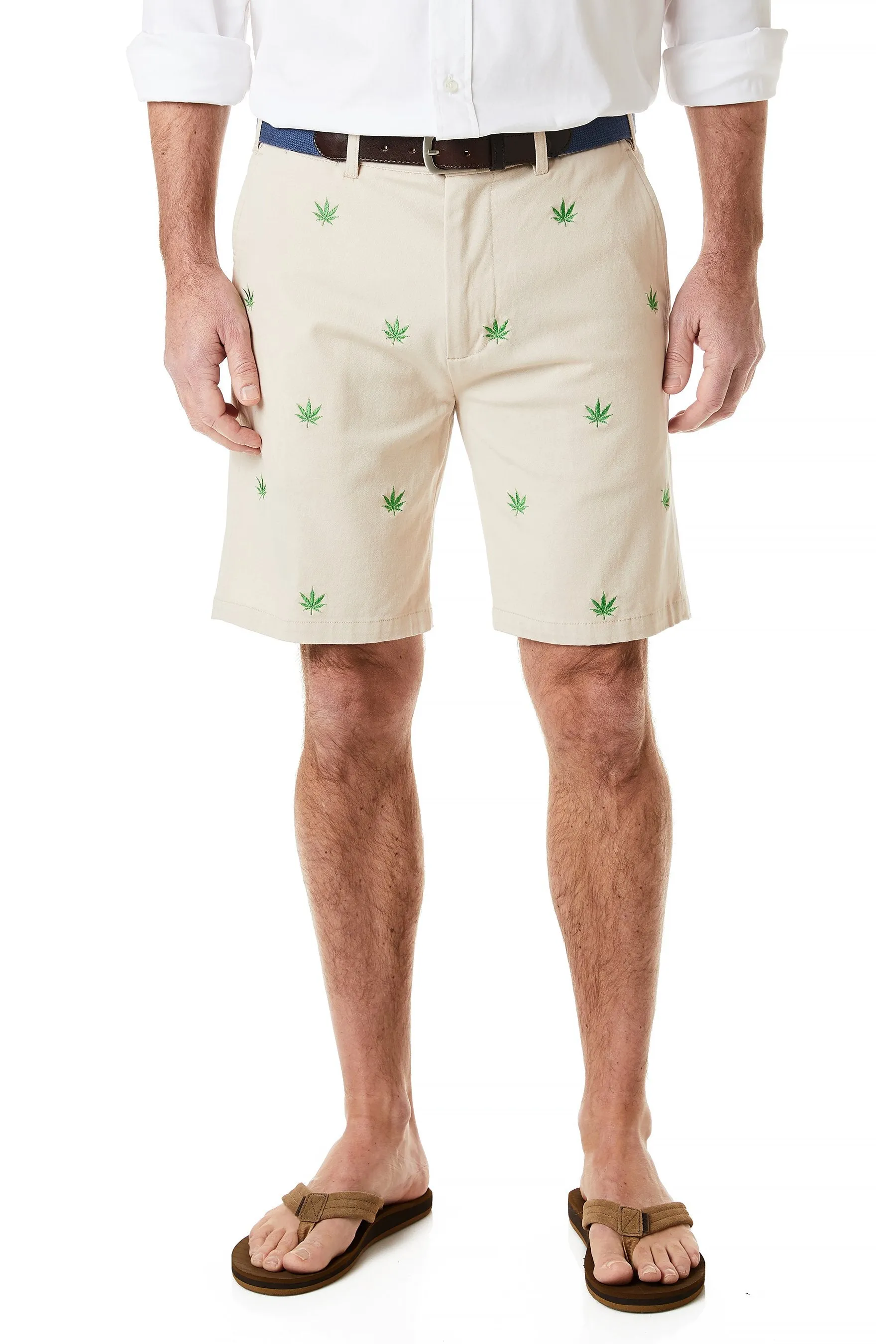 Cisco Short Stretch Twill Stone with Pot Leaf