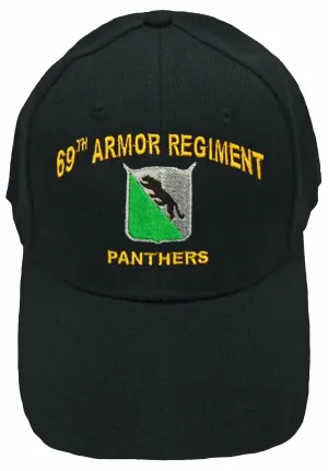 CLEARANCE U.S. Army Baseball Cap 69th Armored Regiment Hat Black Panthers History