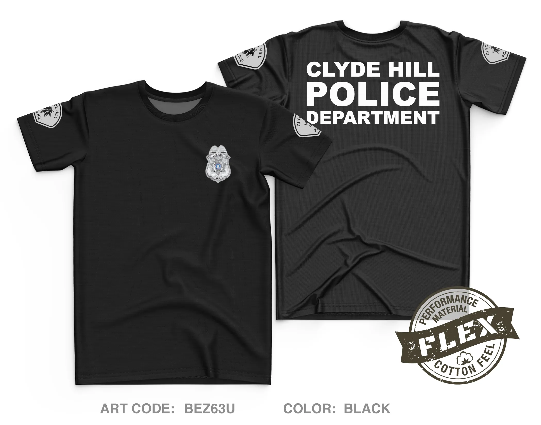 Clyde Hill Police Department Store 1 Core Men's SS Flex Performance Tee - BEZ63U