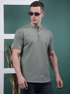 COBB SOLID OLIVE ROUND NECK T-SHIRT