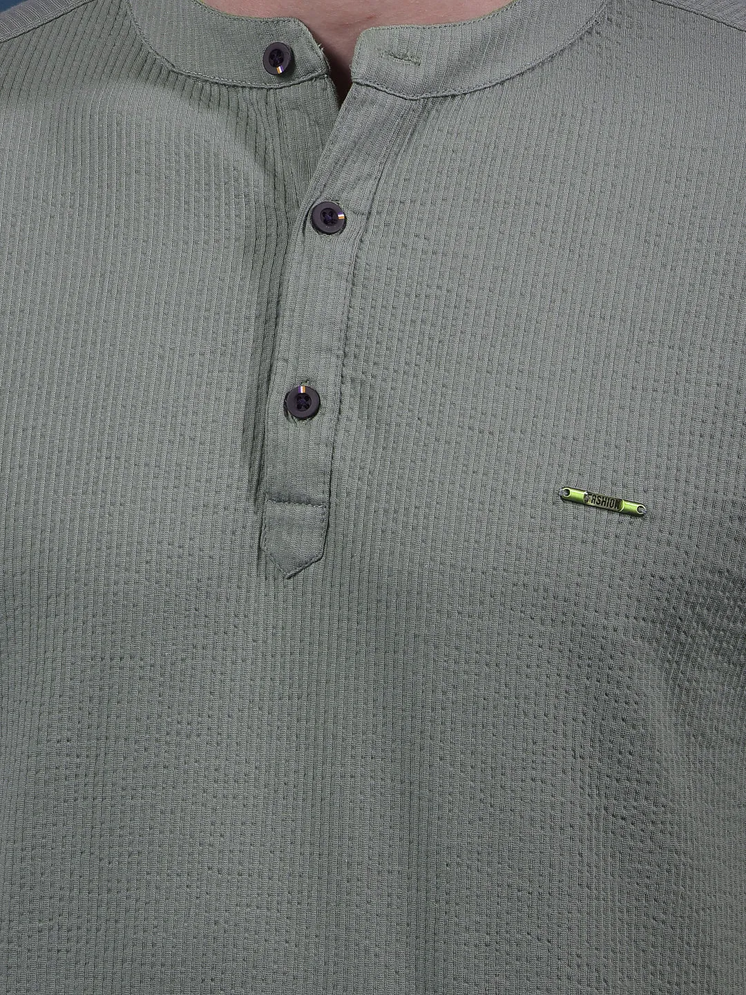 COBB SOLID OLIVE ROUND NECK T-SHIRT