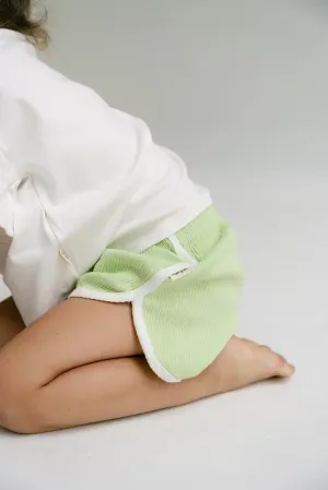 Contrast Rib Shorts - Lime