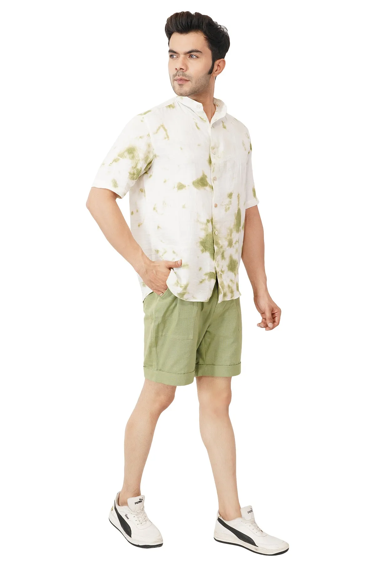 Cotton Linen Tie And Dye Shirt