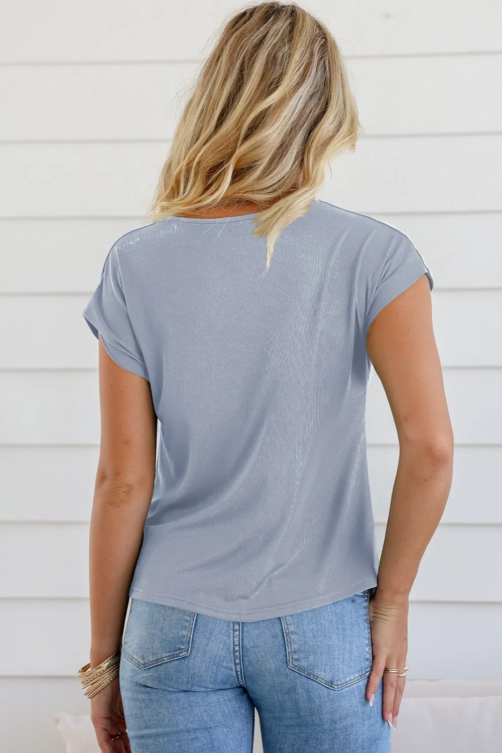 Cowl Neck Short Sleeve T-Shirt