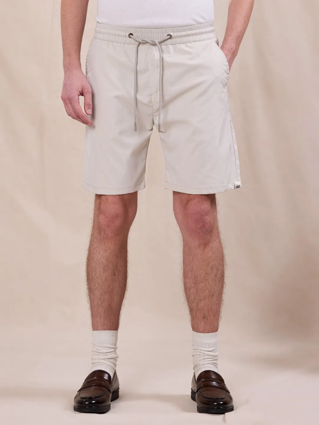 Cream Cotton Stretch Shorts