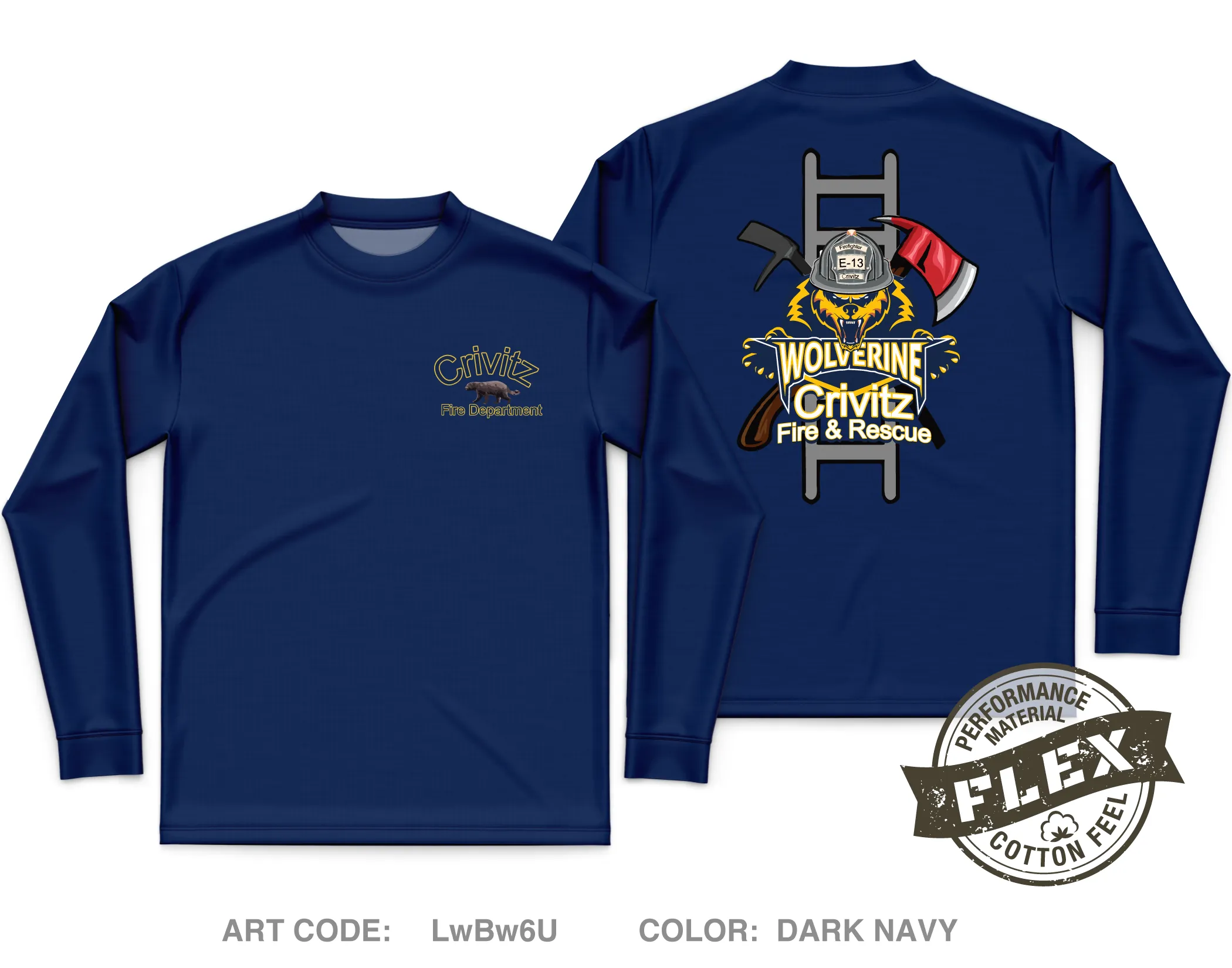 Crivitz fire and rescue Core Men's LS Flex Performance Tee - LwBw6U