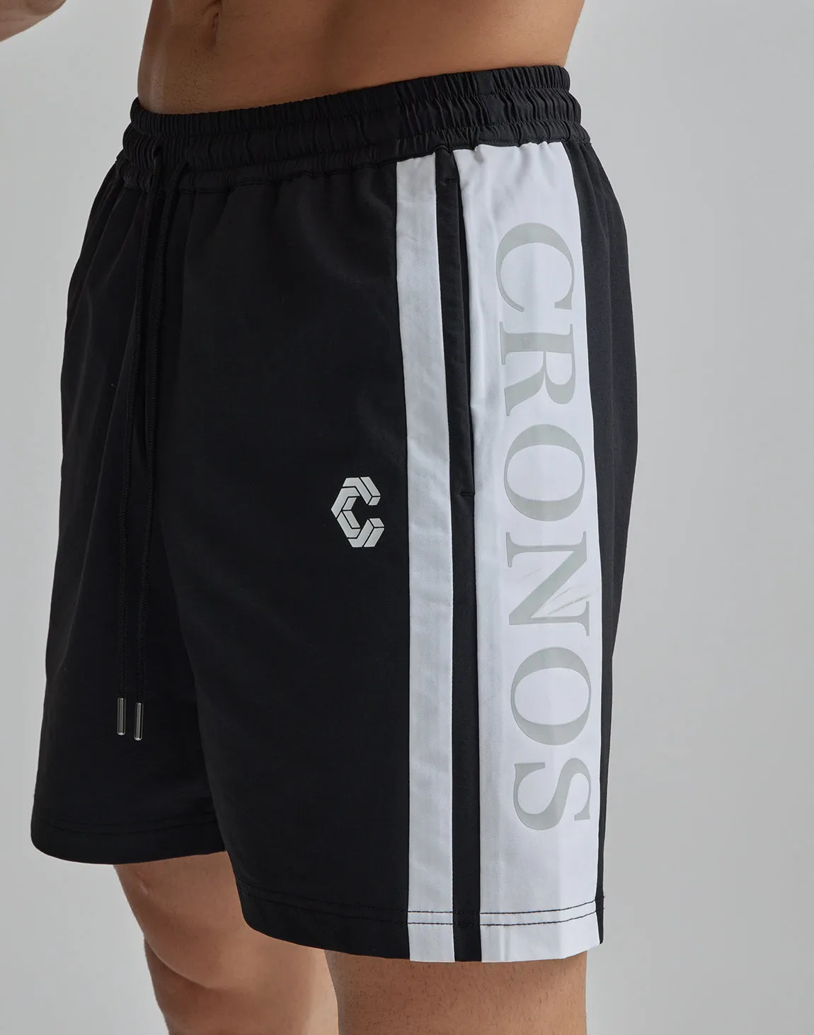 CRONOS 2LINE NYLON STRETCH SHORTS【BLACK×YELLOW】