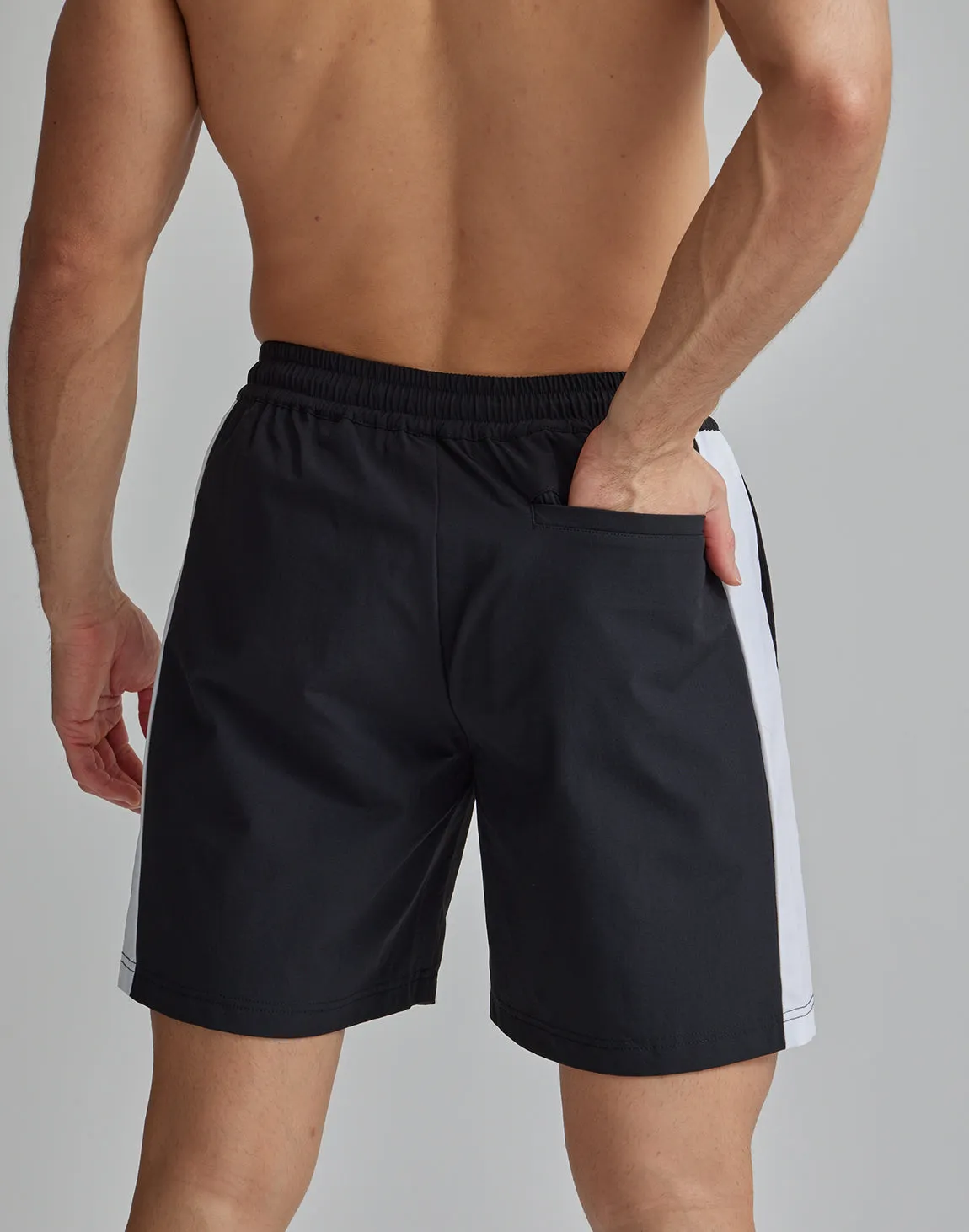 CRONOS 2LINE NYLON STRETCH SHORTS【BLACK×YELLOW】