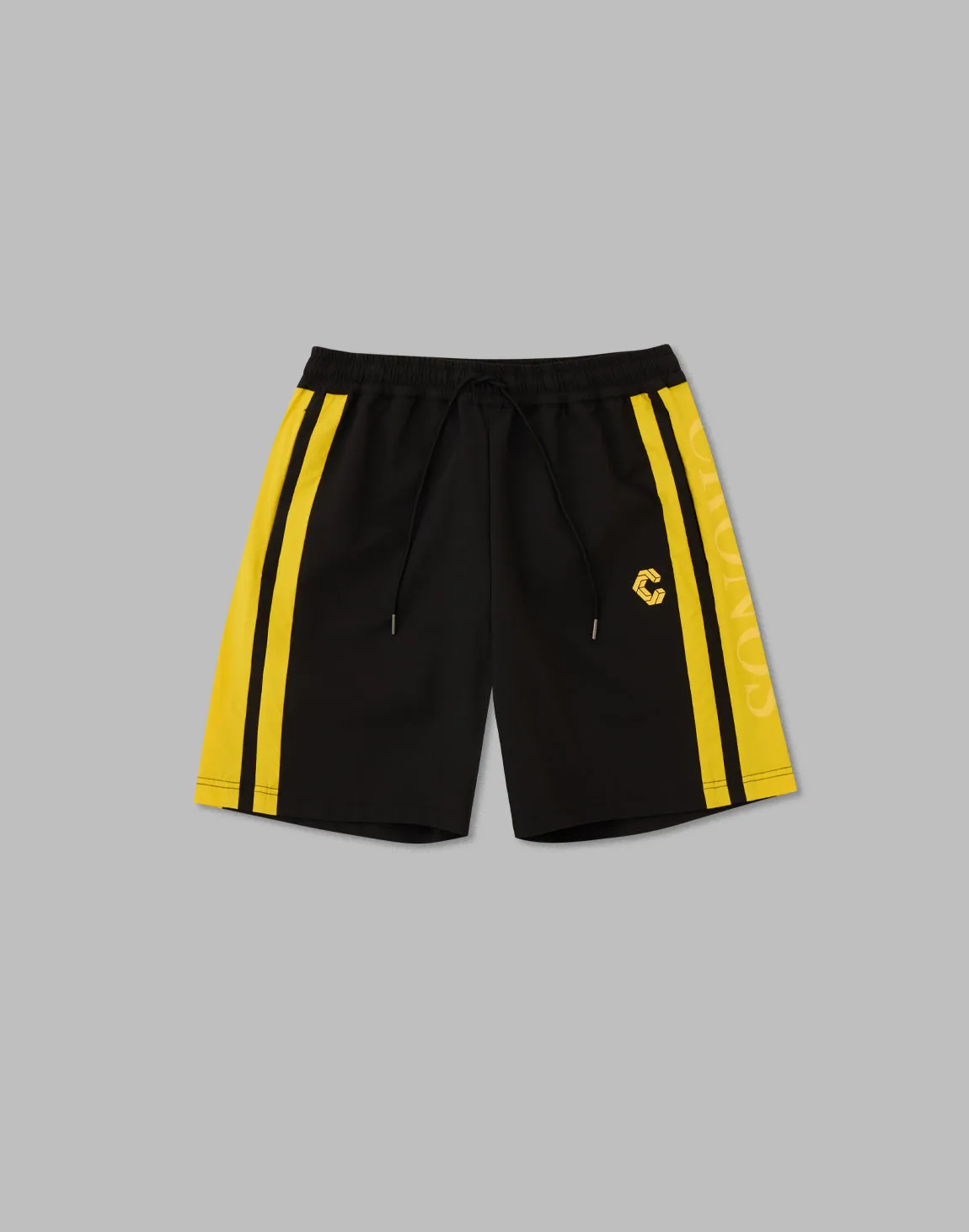 CRONOS 2LINE NYLON STRETCH SHORTS【BLACK×YELLOW】